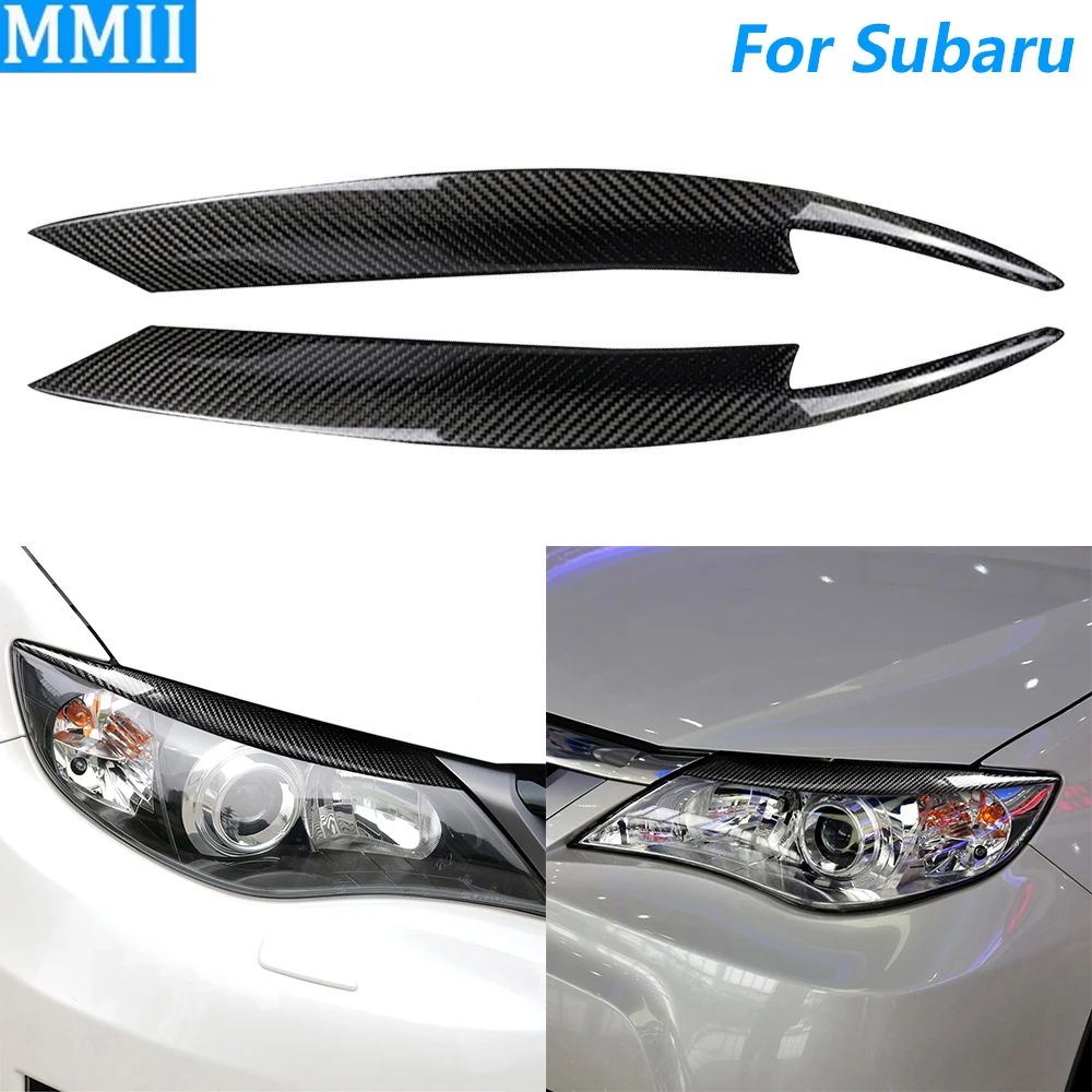 

For Subaru Impreza WRX 10th Gen 2008-2011 Real Dry Carbon Fiber Front Headlight Eyelid Eyebrow Cover Panel Trim Car Accessories