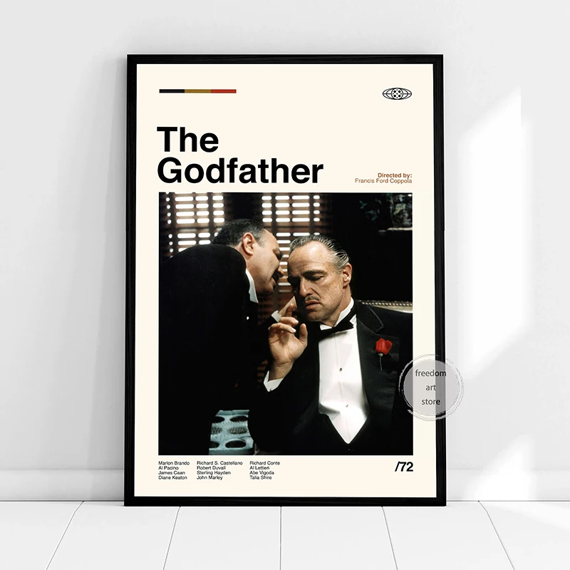 Retro Vintage Minimalist Movie The Godfather/pulp Foction Series Art Posters Canvas Painting Wall Prints Picture Room Home Decor