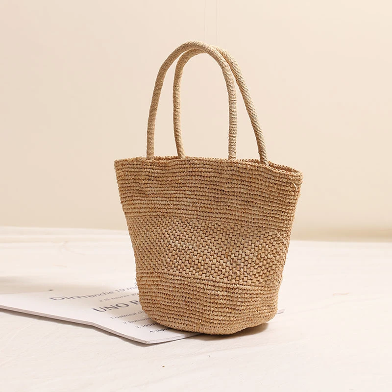 Vintage Raffia Straw Woven Tote Bag,Large Capacity Handmade Lightweight Shoulder Bag,Summer Beach Vacation Daily Commute Handbag