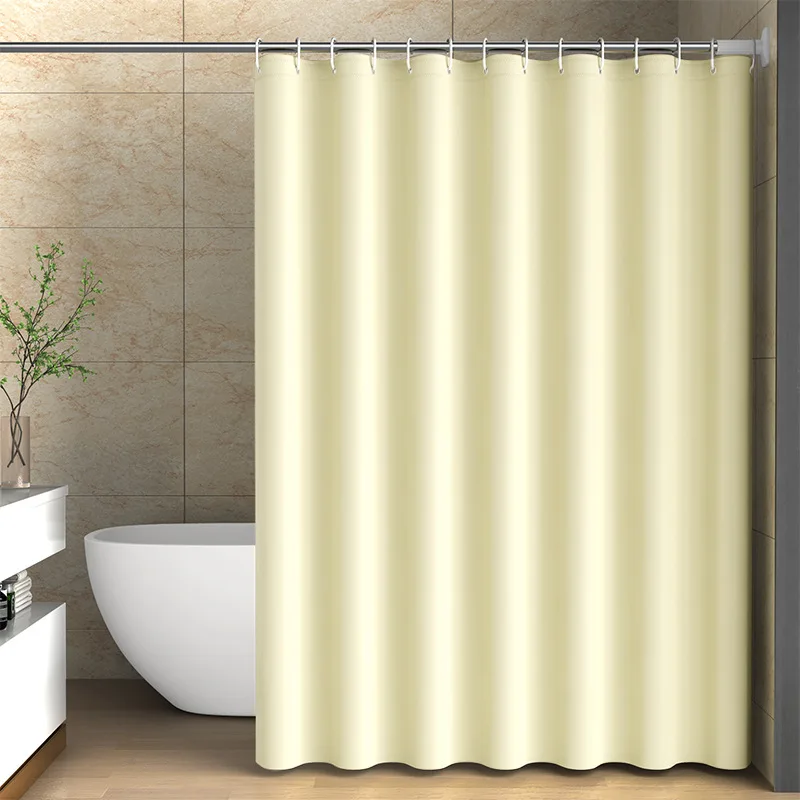 Beige Badezimmer-Trennvorhang. Moderner, schlichter PEVA-Duschvorhang, leicht zu reinigende Heimhotels
