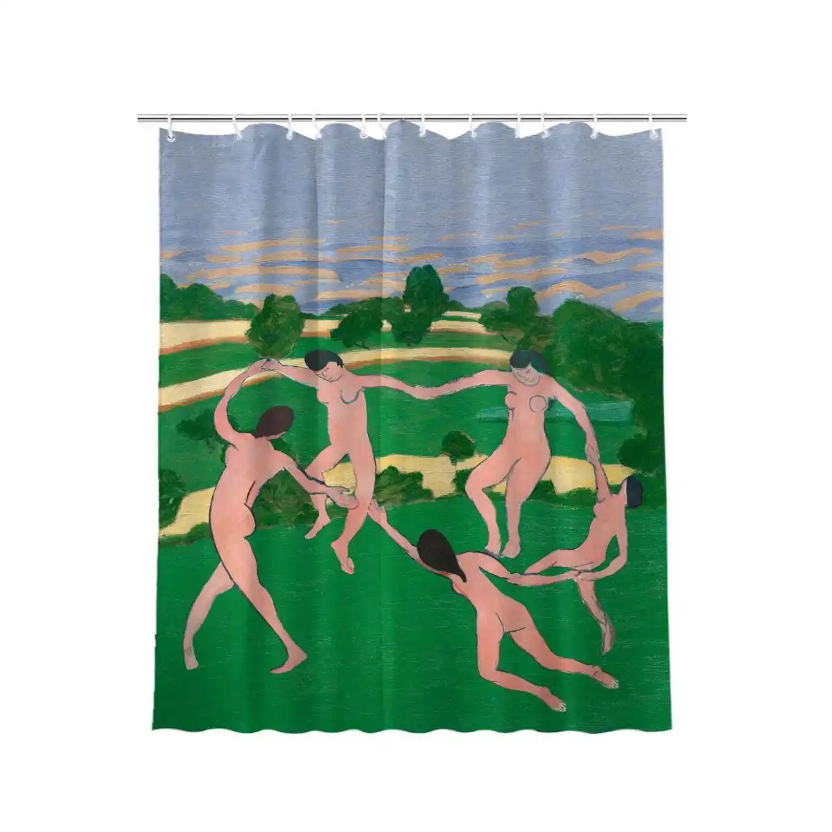 Vintage Retro Dancing Women Group Art Shower Curtain Bathroom Decor Bohemian Style Tropical Fun Shower Curtain