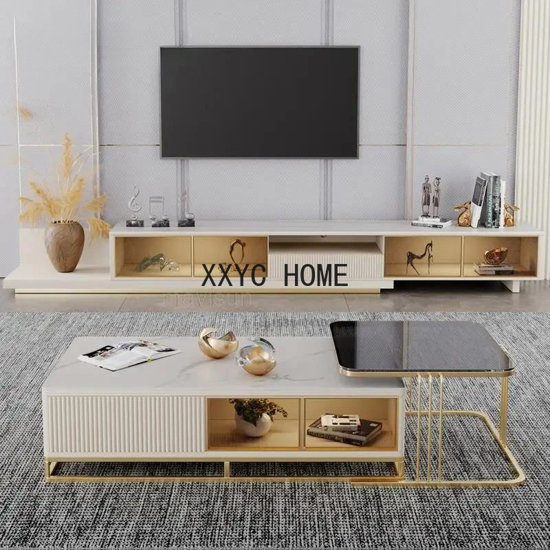 

Light Luxury Tv Cabinet Coffee Tables Small Apartment Furniture Modern Minimalist Living Room Cabinet Coffee Table Combination