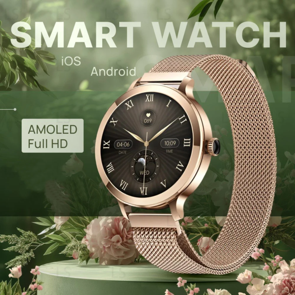 

2024Women's Smart Watch Health Heart Rate Blood Oxygen Sleep Monitoring Multi functional Smart Watch 1.106 AMOLED Bluetooth Call