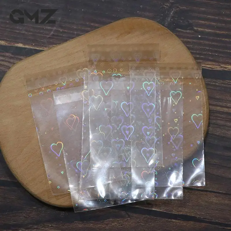 10/50pcs Board Game Card Sleeves Sweet Heart Foil Transparent Laser Clear Photo Kpop Protector Trading Cards Shield Cover