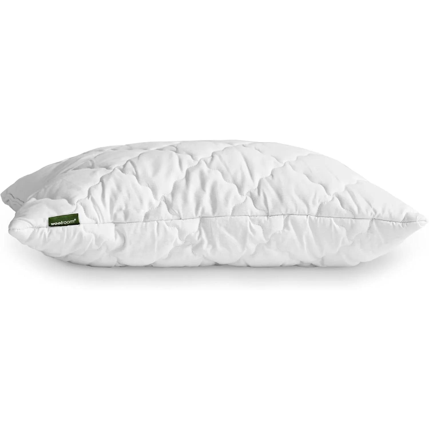 Classic Quilted Wool Pillow (Standard) - 100% British Wool for Natural Sleep - Regulates Temperature, Anti-Allergy