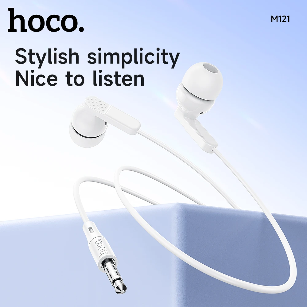 HOCO M121 3.5mm Wired Earphone with Microphone Wire-controlled in-ear Headphone For Music Sport In Ear Monitor Earbud Headset