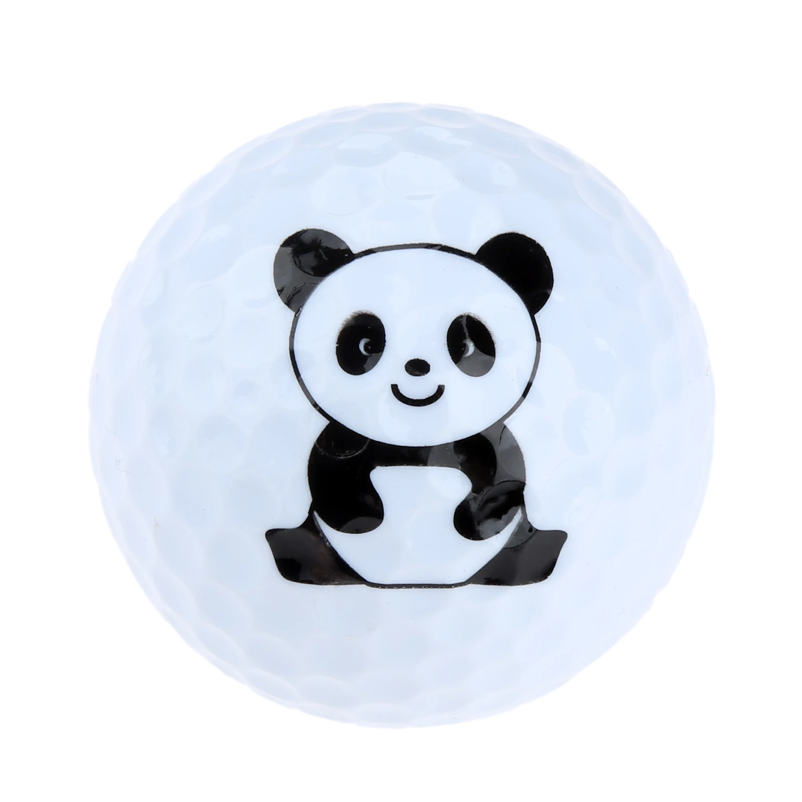 1 Pc Cute Cartoon Panda Golf Ball Double Layer Synthetic Rubber Golf Practice Balls Gift Balls For Golf Range & Training 42.67mm