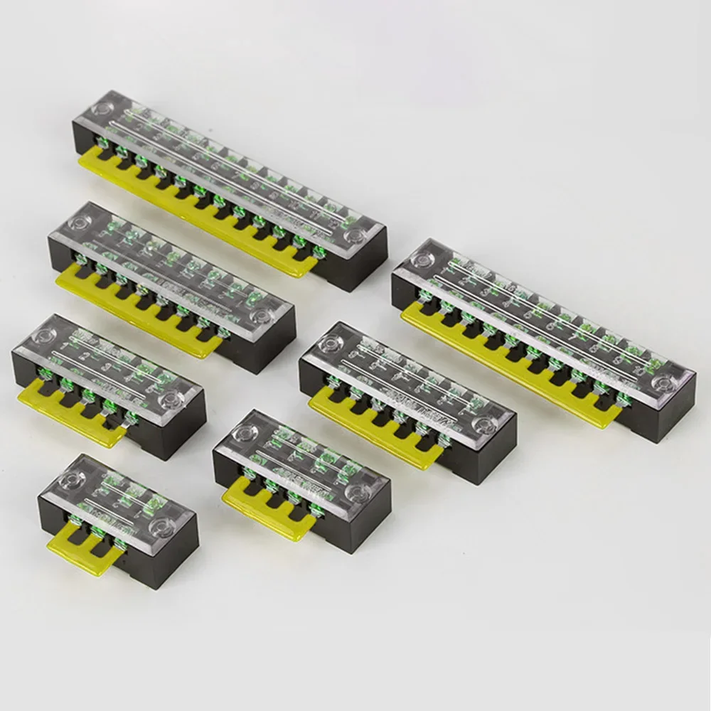 DIY Elektrische Schraube Terminal Block Dual Reihe Streifen Fix Isolierte Barriere Streifen Draht Anschlüsse 15A Box Connecter Kabel Kontakte