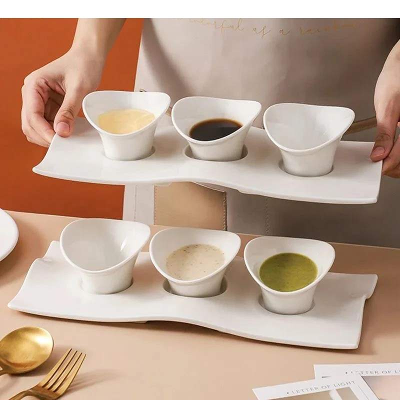 Solid Color Irregular Tableware Set Restaurant Dessert Sushi Bowl Soup Dipping Plate Molecular Cuisine Specialty