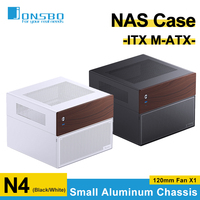 JONSBO N4 NAS PC Case ITX M-ATX Motherboard SFX Power Slot 6 Large 2 Small Hard Drive Slots With 120mm X1 Fan Desktop Chassis
