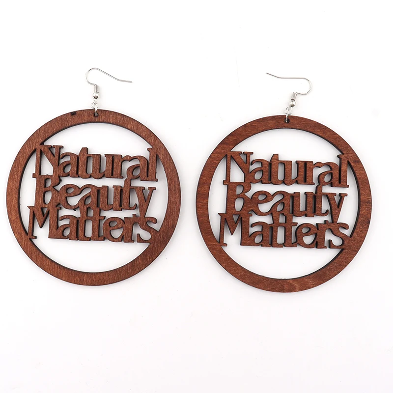 Round Natural Beauty Matters Wooden Earrings can mixed Colors