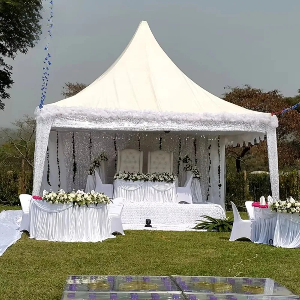 Portable Aluminum Pagoda Event Tent, Durable Outdoor Shelter for Trade Exhibition Booth, Vendor Market and Corporate Gathering