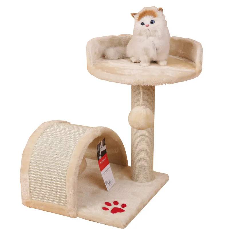 

Double-Layer Cat Tree House Condo Furniture Cat Nest Arch Bridge Cat Scratching Board Cat Toy Sisal Scratching Post for Cat