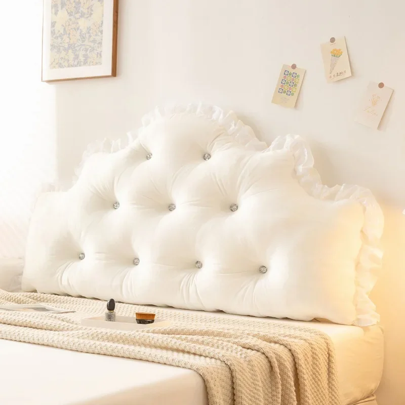 European Princess Style Bedside Soft Bag Backrest Cushion Enhanced Neck Waist Protection Comfort Pad Bedroom Living Room Bolster