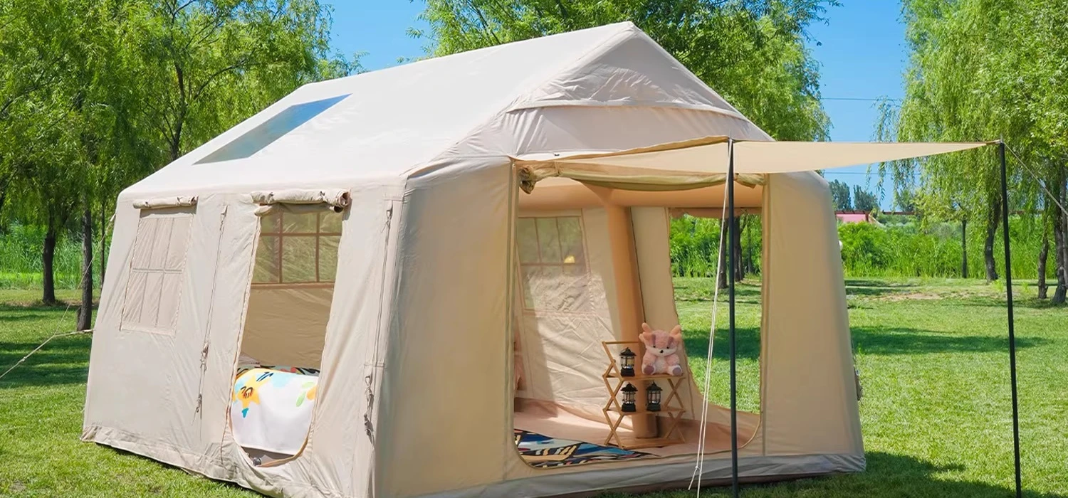 Outdoor camping automatic fast inflatable tent large space windproof and rainproof
