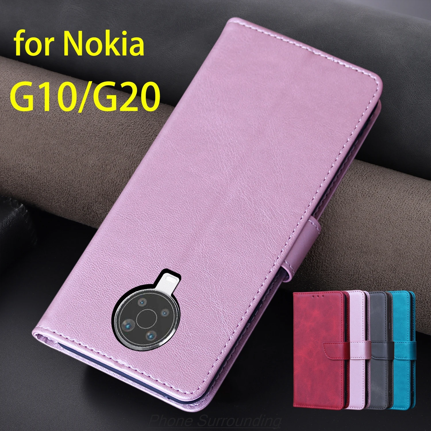Wallet Flip Cover Pu Leather Case for Nokia G10 / Nokia G20 Card Holder Phone Bags Protective Holster Capa Fundas Coque