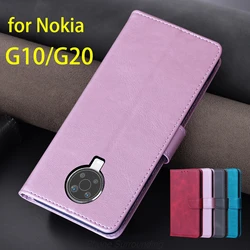 Wallet Flip Cover Pu Leather Case for Nokia G10 / Nokia G20 Card Holder Phone Bags Protective Holster Capa Fundas Coque