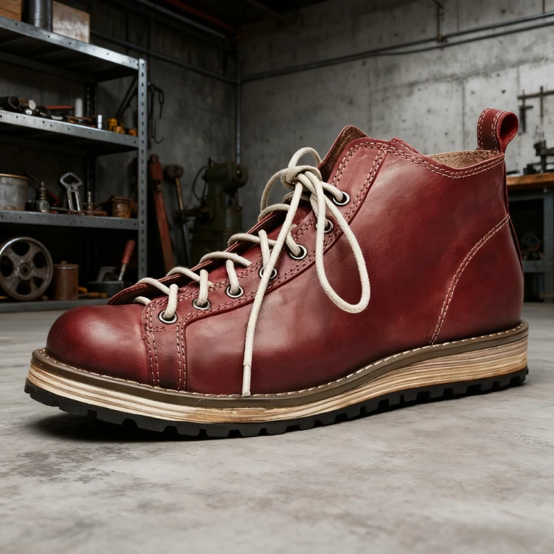 

Genuine Leather Men Boots Fashion Lace-up Short Tooling Work Boots Men Casual Shoes High Quality Platform Men Oxford Boots