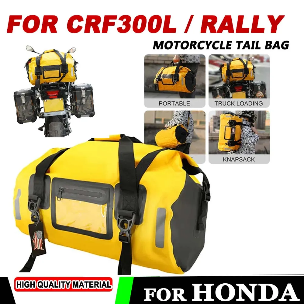 For Honda CRF300L CRF300 L RALLY CRF250L CRF250 RALL Waterproof Tail Bag Travel Outdoor Bag 40/66L Seat Bag Luggage Bag Backpack