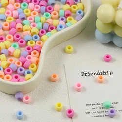 JHNBY6x9mm200pcs multicolor acrylic silicone round beads jewelry use loose beads to make bracelets and necklace accessories DIY