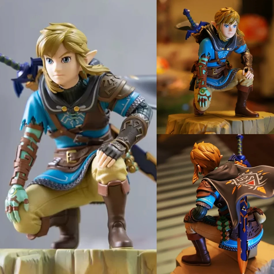 Figura de anime de 12 cm de The Legend of Zelda, Link con caja del tesoro, monstruo, figura de anime, juguete, estatuilla de acción, modelo coleccionable, muñeco, regalo.