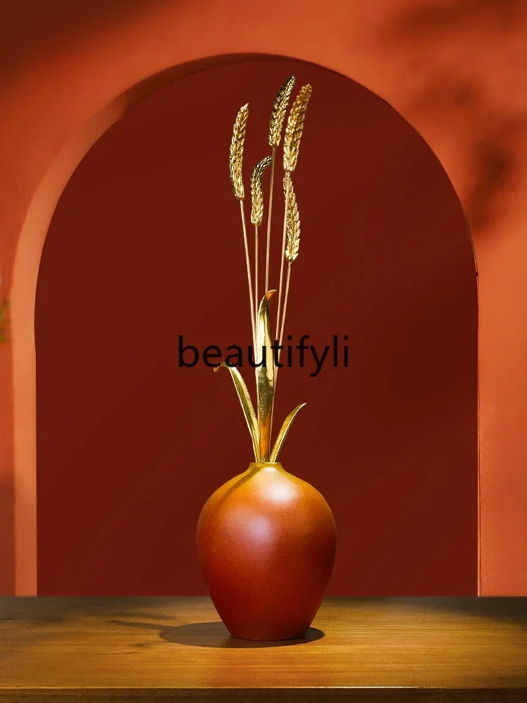 X teae Barley ears all-copper ornament New Chinese modern light luxury decoration