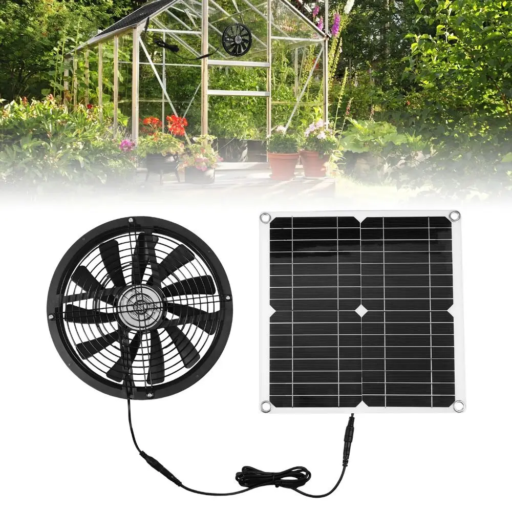 Round Ventilation Case Boosted Impeller Fan Energy-efficient High-Speed Solar 12V Extractor Fan Anti-Mosquito Design