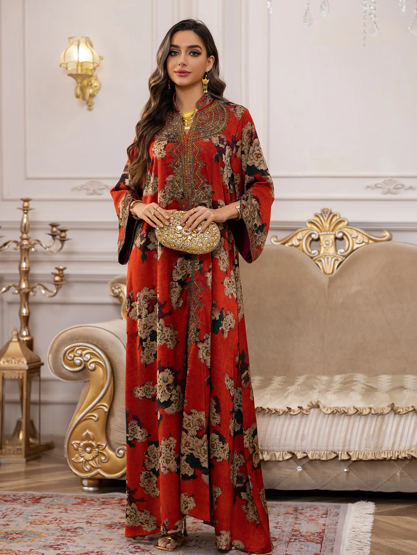 UNI musulman Eid femmes Jalabiya Eid Robe broderie diamant Abaya robes de soirée de luxe Abaya Caftan caftan élégant longue Robe