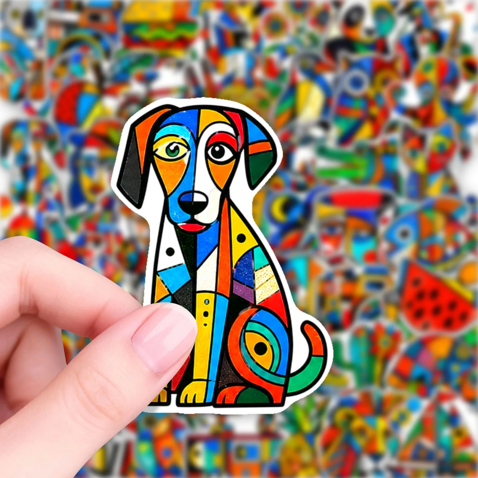 50 PCS Fun Graffiti Style Abstract Animal Art Stickers Pack Student Hand Account Material Decals Decorate Scrapbook Pencil Case