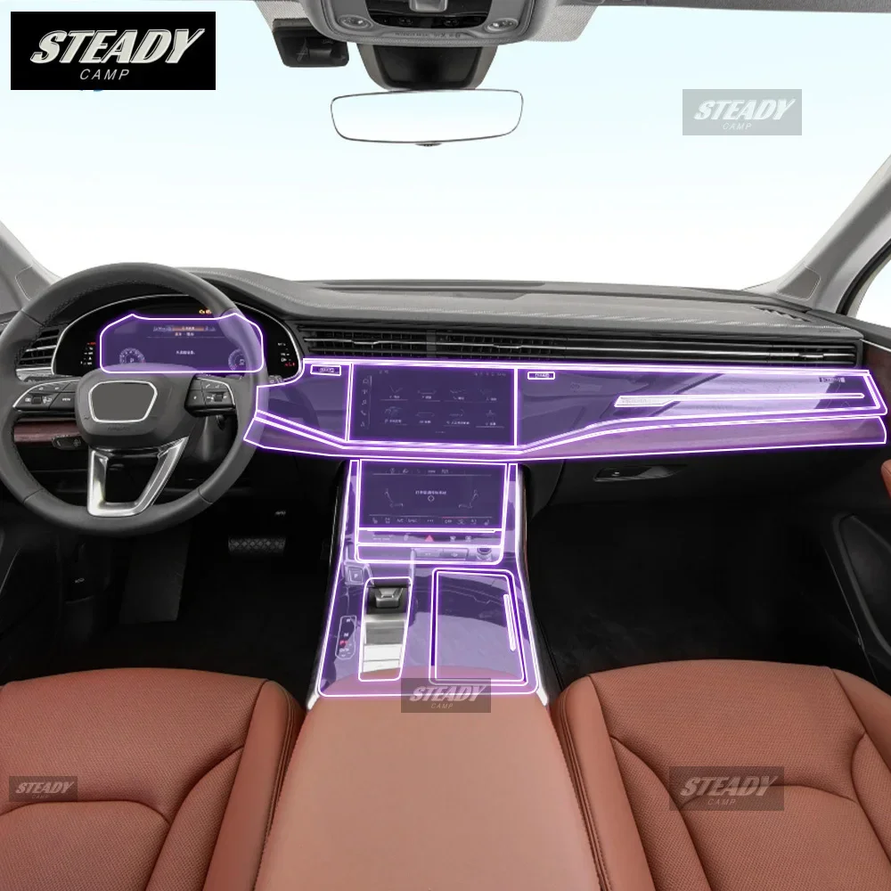 

Для Audi Q7 2019-2023 салон автомобиля, центральная консоль, прозрачная защитная пленка из ТПУ, краска, наклейка против царапин, ЖК-экран PPF
