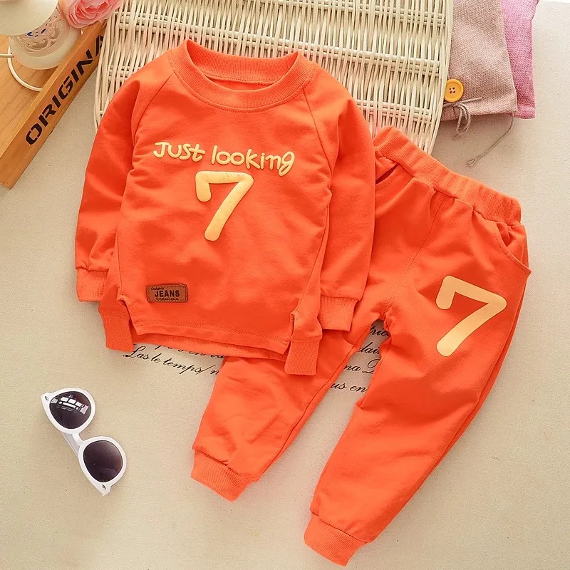 

Clothing set boys girls Spring and Autumn sports top coat + pants letter printing 0-5 year old Beibei fashion Children's clothes