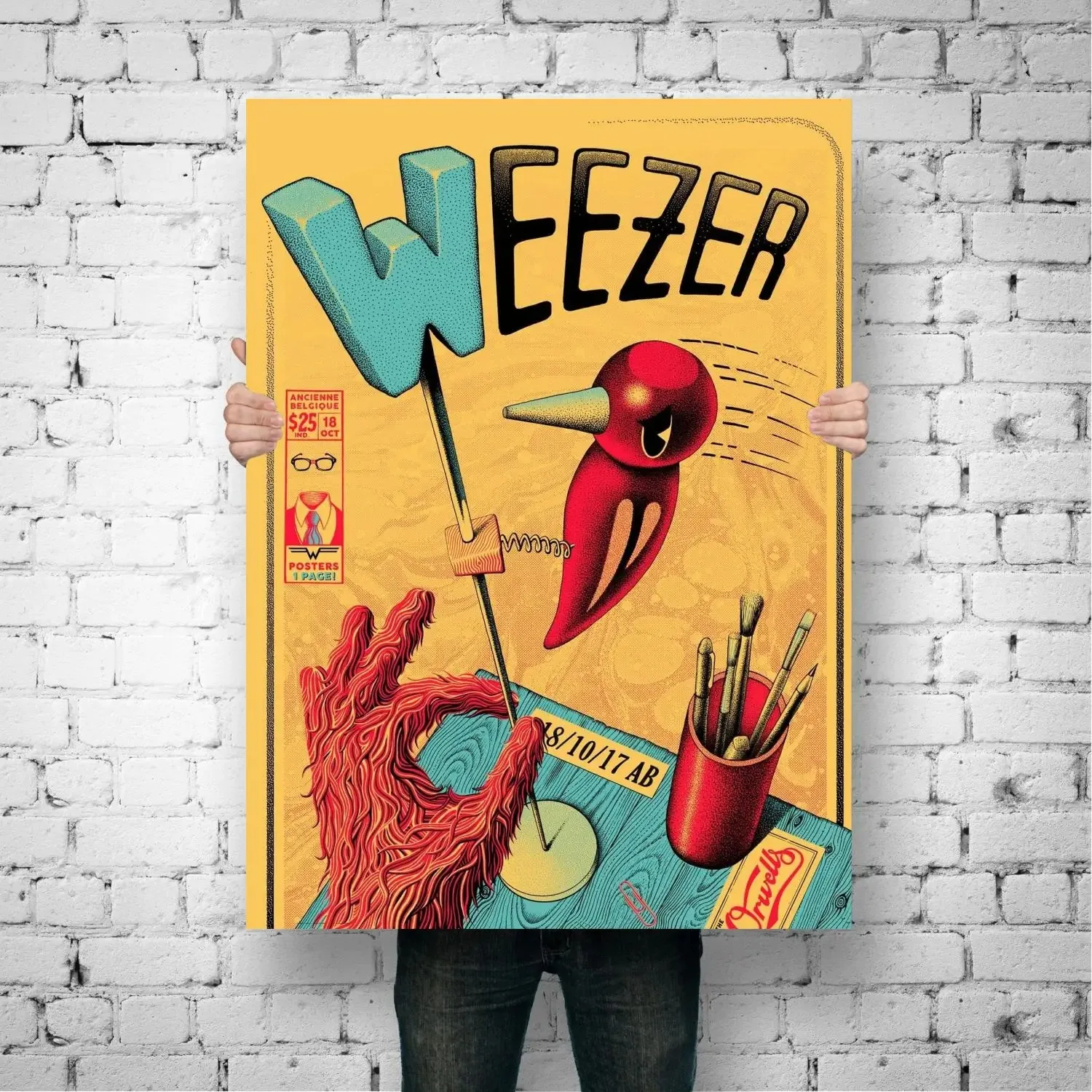 Singer Weezer Poster Canvas Wall Art Prints Poster Photo Picture Painting Poster Room Decor Home Decorative