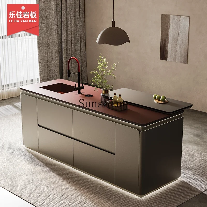 luxury petals modern simple home restaurant bar counter partition integrated western kitchen operation cooking table  FT