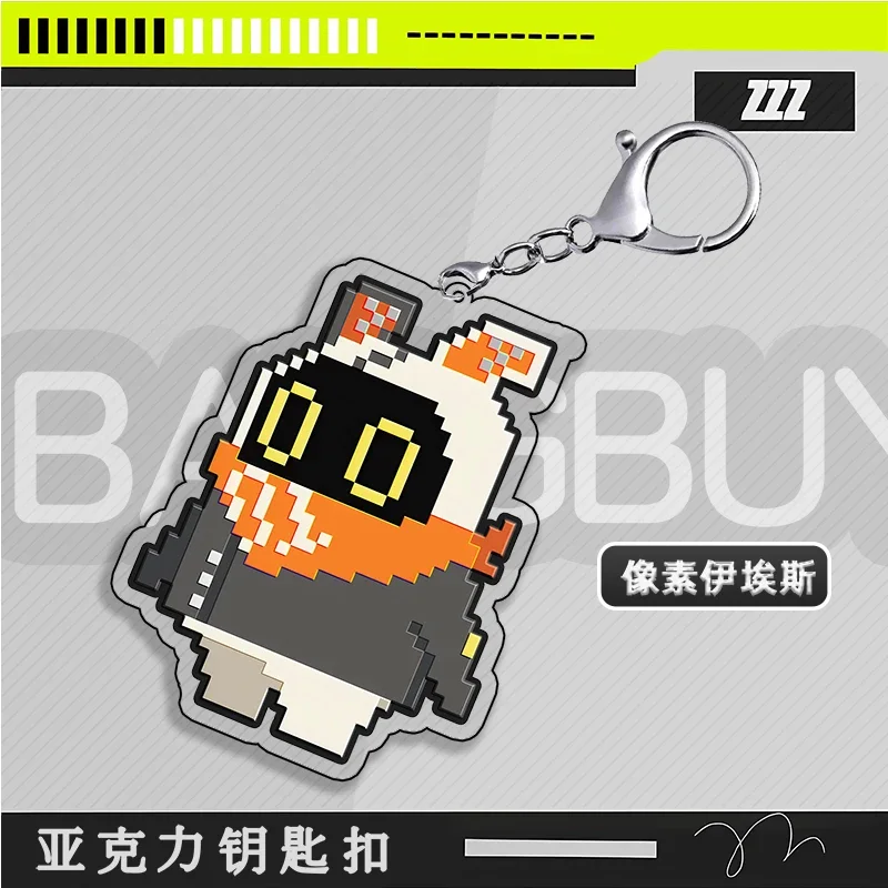 Anime Zenless Zone Zero Cosplay Paster Keychain Acrylic High Appearance Level Cartoon Pixel Wind Pendant  Ambitus