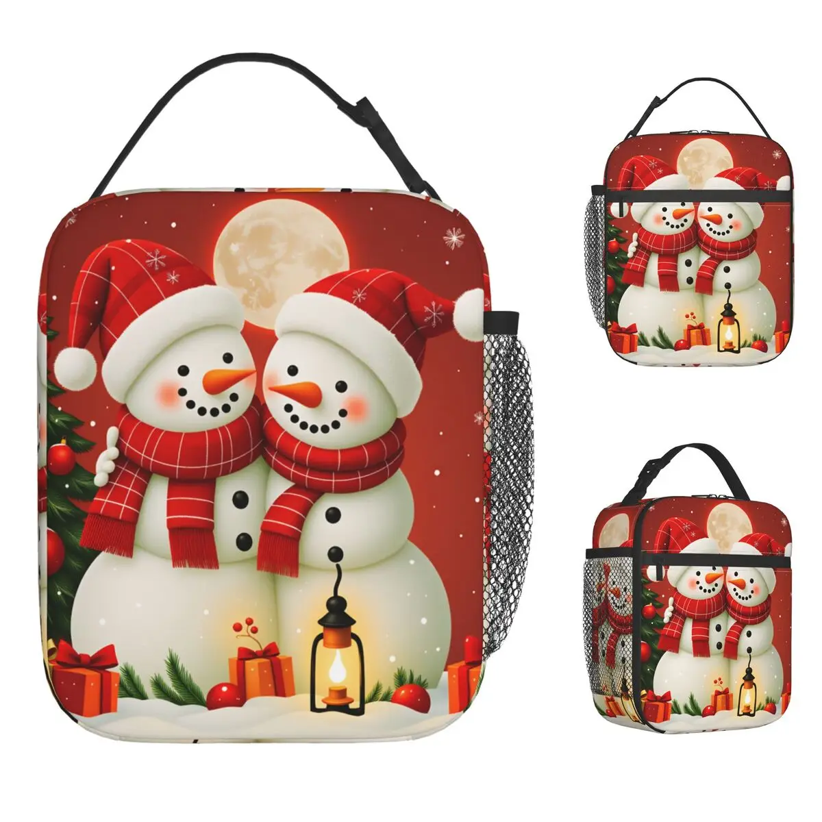 Weihnachten Santa Schneemann Mittagessen Tasche Tragbare Lunch Box Frauen Reisen Benutzerdefinierte Kühltasche Mode Oxford Thermische Mittagessen Taschen