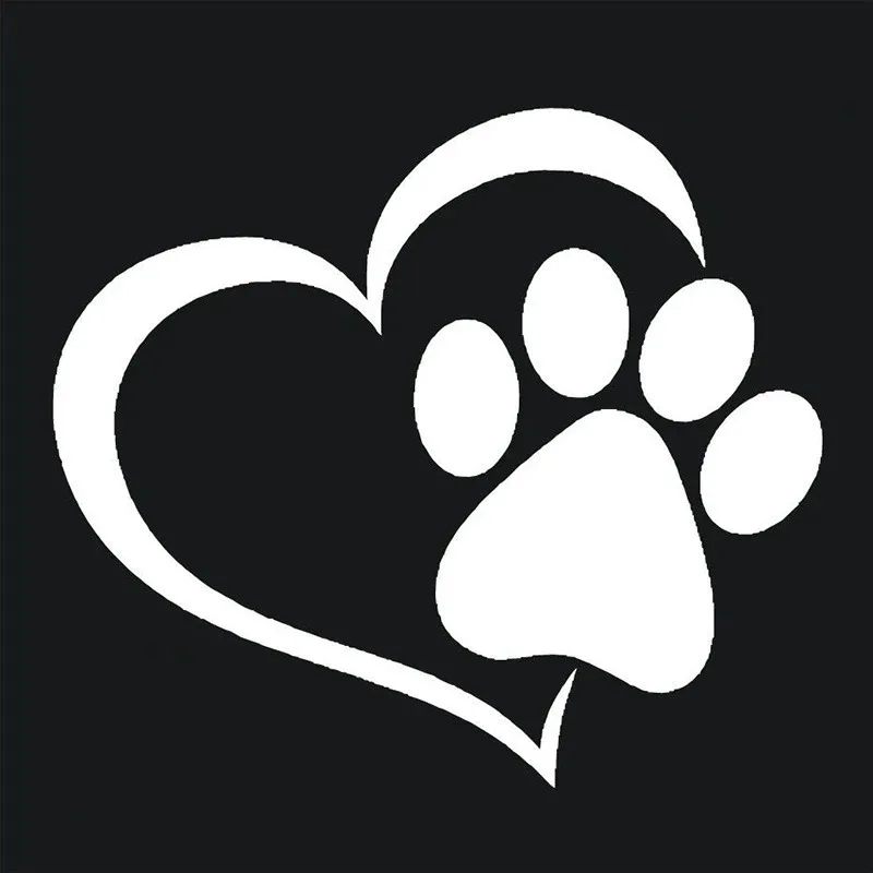 Car Sticker Cute Dog Paw with Peach Heart  Cool Design Paw Animal  Foot Prints Footprint Auto Motorcycles Vinyl Decal,