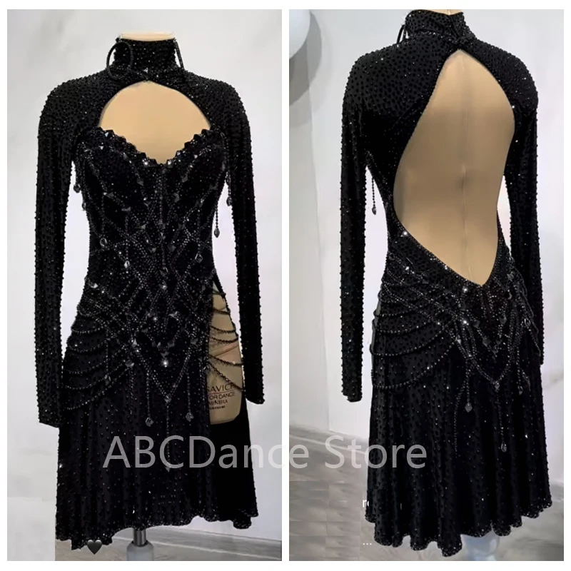 Women Ballroom Salsa Rhythm Latin Rumba Dance Dress US 10 UK 12 New Latin dance competition dress