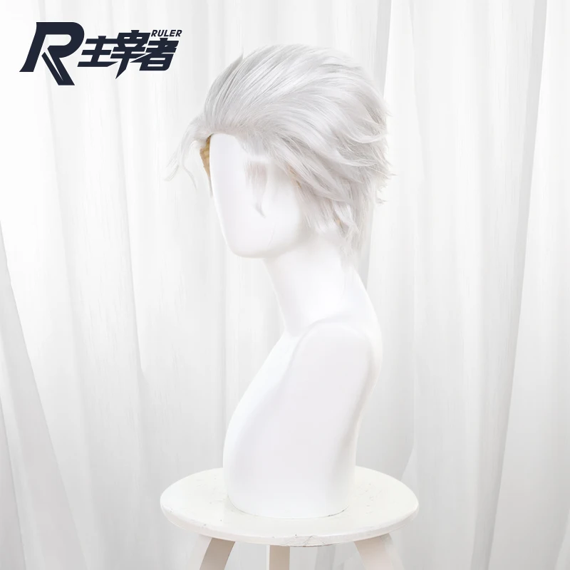 Anime WIND BREAKER Cosplay HAJIME UMEMIYA Wig Halloween Play Party Stage High Quality Short Silvery Curly Hair Costume Props