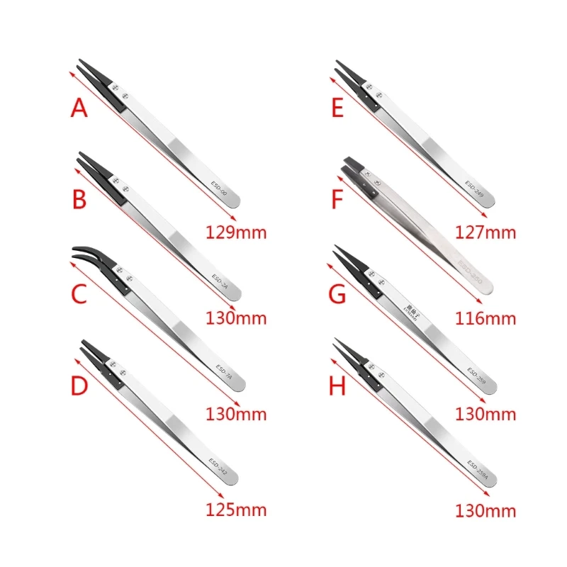 Антистатические пинцеты из нержавеющей стали со сменной головкой, электронные чипы, инструмент, Прямая поставка