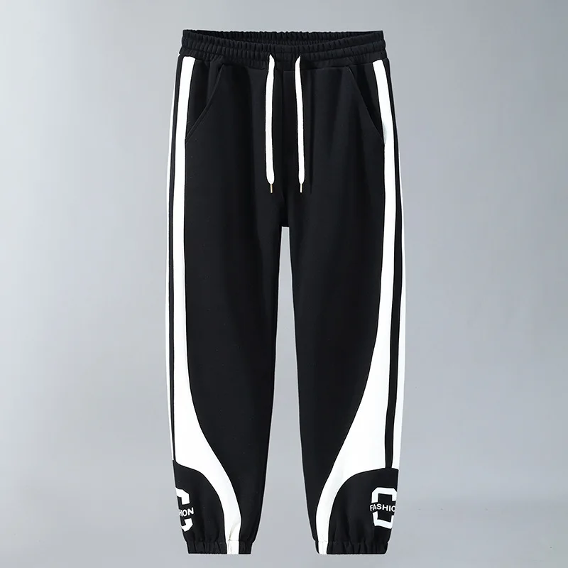 Summer Fat Slim Casual Pants Plus Size 10XL 11XL Loose Fashionable Sports Guard Pants Spliced with Feet Tie Men's Pants 170kg