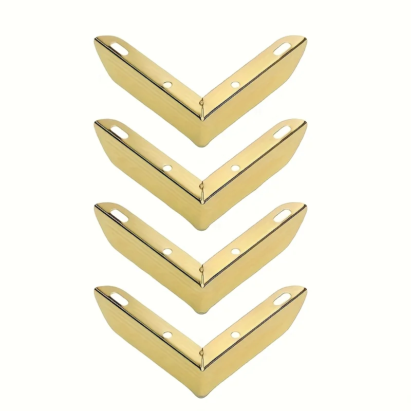 4 Pcs Gold Minimalist Design Furniture Feet Metal Furniture Legs Length for Cabinet Sofa Tea Table Replacement Parts