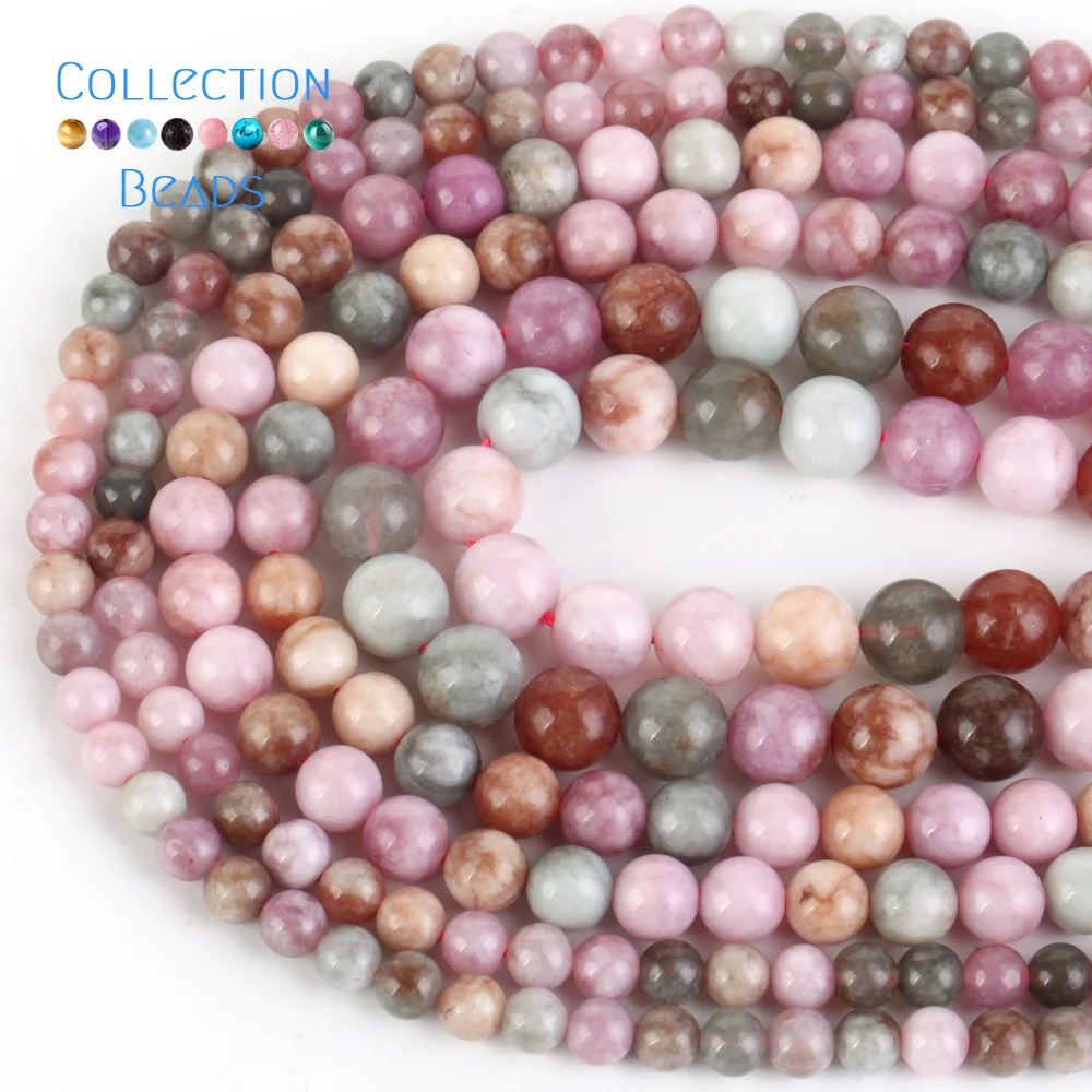 6/8/10mm Natural Round Multicolor Jade Stone Loose Spacer Beads For Jewelry Making DIY Handmade Bracelet Necklace Accessories