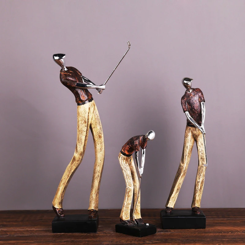 

Modern Golf Character Sculpture Resin Crafts Home Decoration Portrait Figure Statue Decorative Figurines for Interior Desk Decor