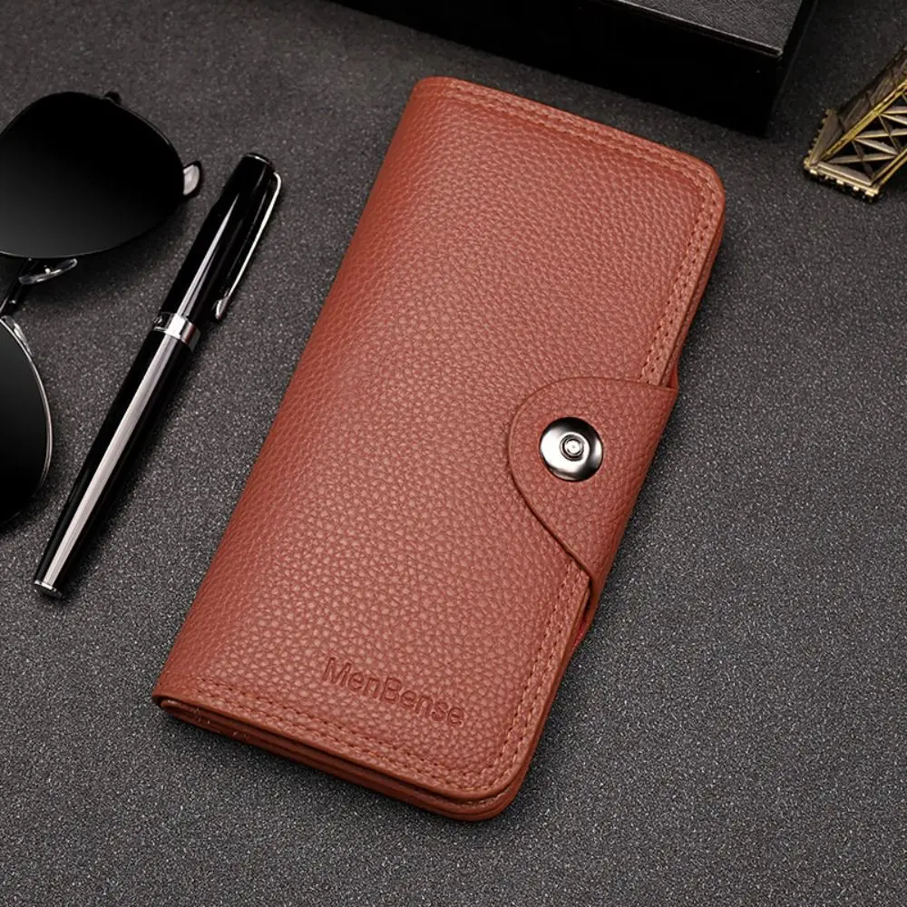 Snapper Men's Long Wallet Casual Classic Waterproof Credit Card Case Soft Recreational Frosted Leather Men Purses Daily Use