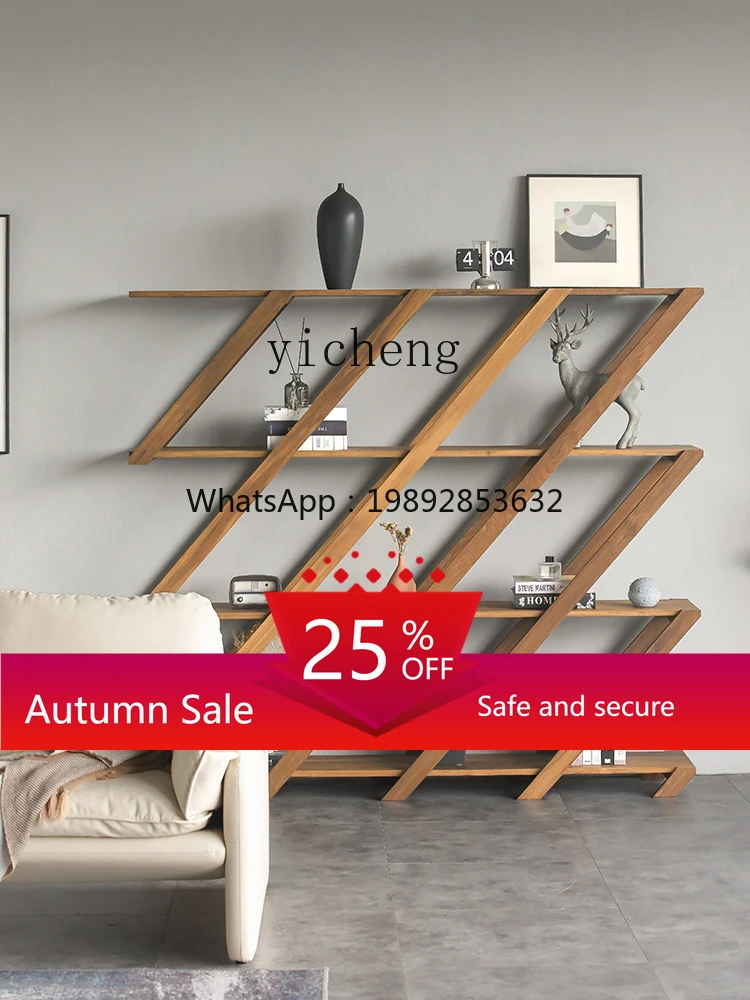 

TQH Solid Wood Bookshelf Living Room Study Silent Wind Wall Display Stand living room decoration
