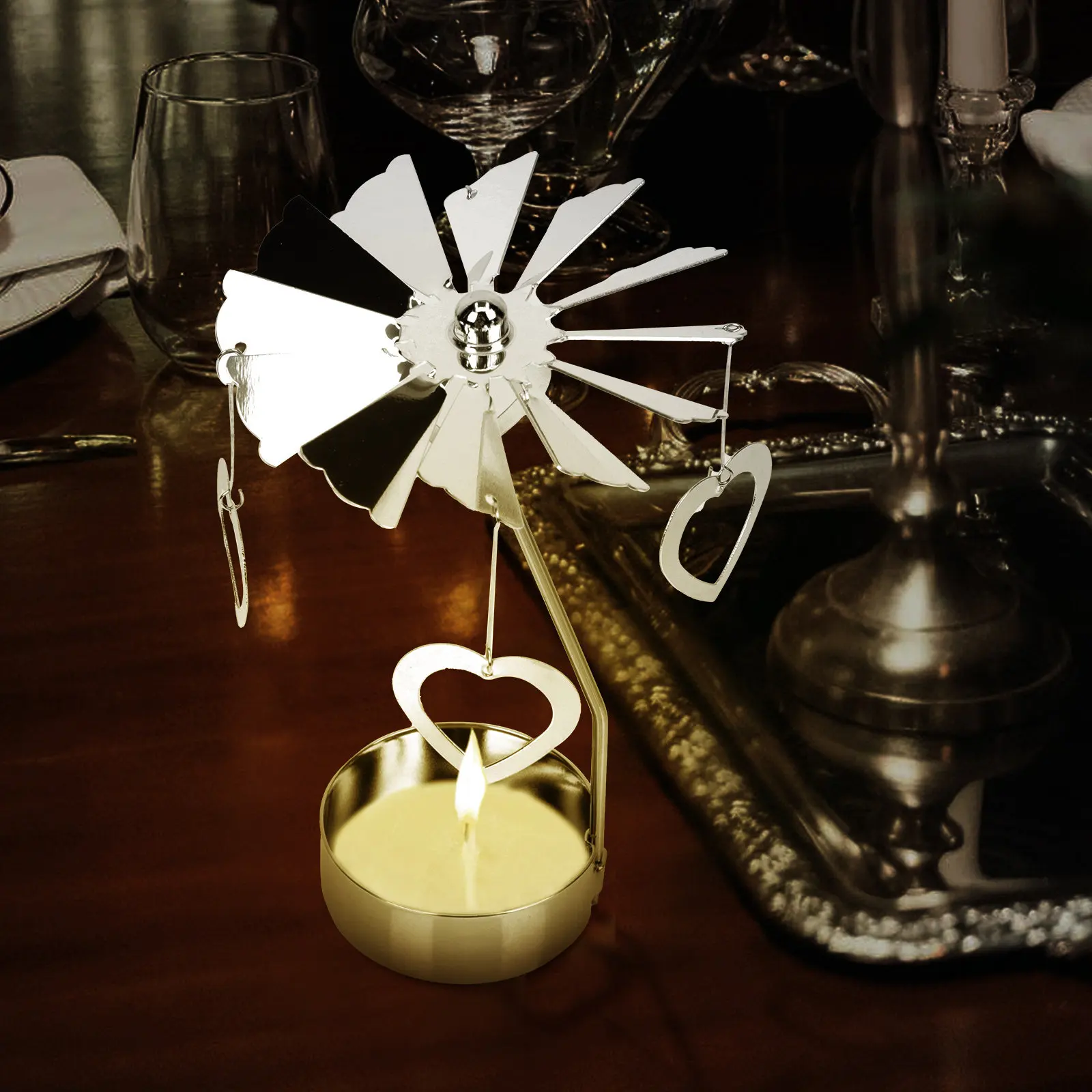 2Pcs Metal Candlestick Delicate Iron Holder Decorative Romantic Home Party Dining Table Centerpiece Delicate Candlestick view 3