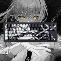 Makima Anime Keycaps dibujos animados 129 teclas PBT Keycap Chreey Keycaps Japón tapa de tecla tinte-sub tapas de teclado mecánico para 64/68/71/108