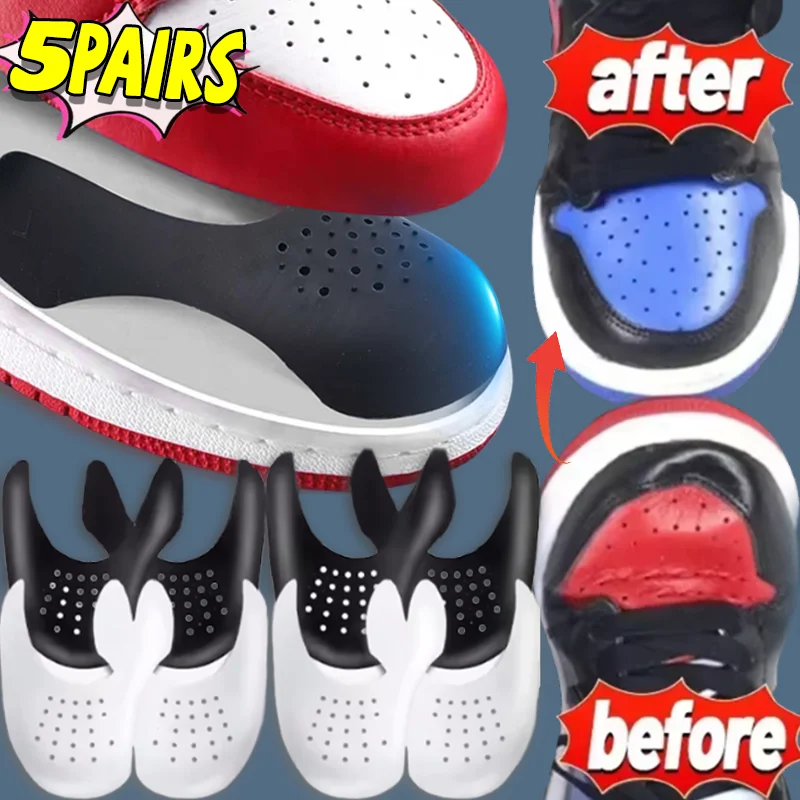 1-5Pairs Sneaker Shield Sneakers Anti-Crease Wrinkled Fold Shoes Support Toe Cap Sport Ball Shoes Head Stretcher Shield Unisex