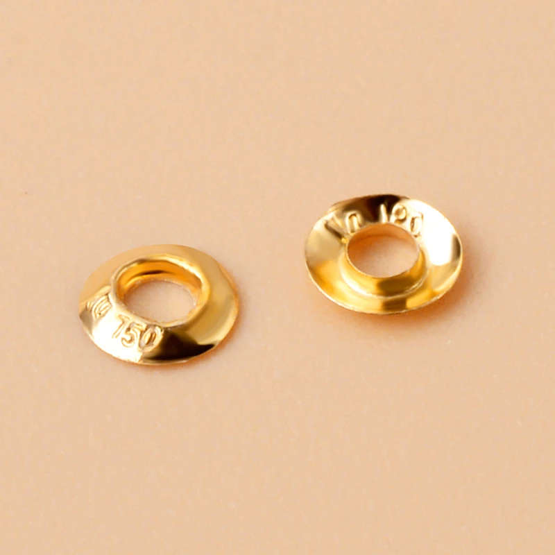 DIY Acessories Fine Jewelry Genunie 18k Yellow Gold Adhesive bead accessories  Necklace Bracelet AU750 Necklace Earrings diy0007