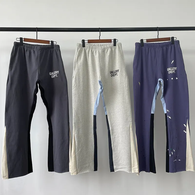 

Gallery dept hand-painted splashing ink splicing drawstring high street micro-pull casual sweatpants